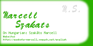 marcell szakats business card