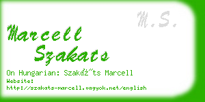 marcell szakats business card